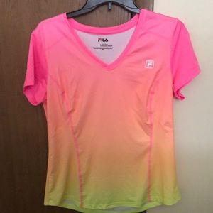 FILA SPORT Ombré Workout T Shirt Size Large
